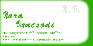 nora vancsodi business card